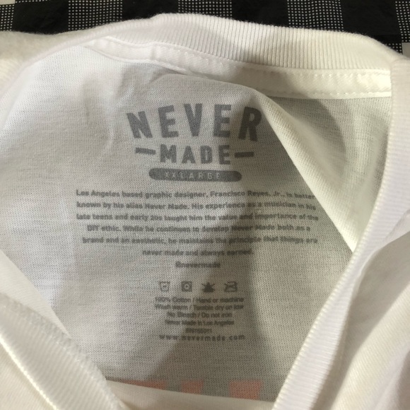 Never Made NM Ruff On Rats White With Tags T shirt - Picture 6 of 8